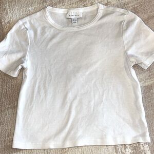 TopShop Small Women’s  White shirtsleeve CropTop